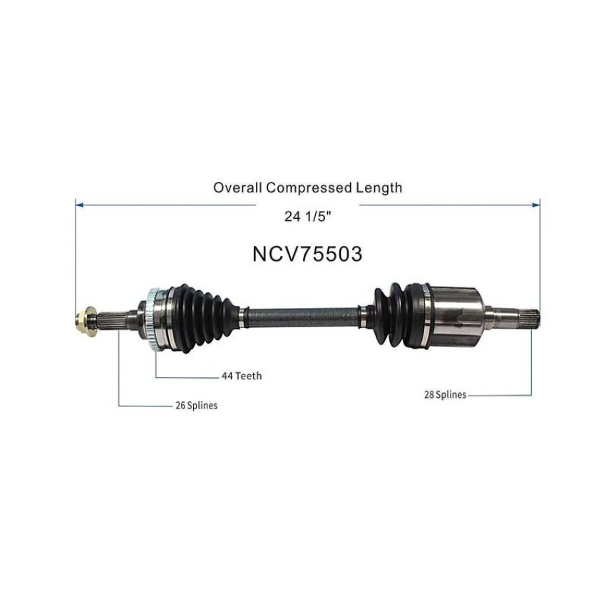 GSP NCV75503 Kia CV Axle Assembly  - Front Left