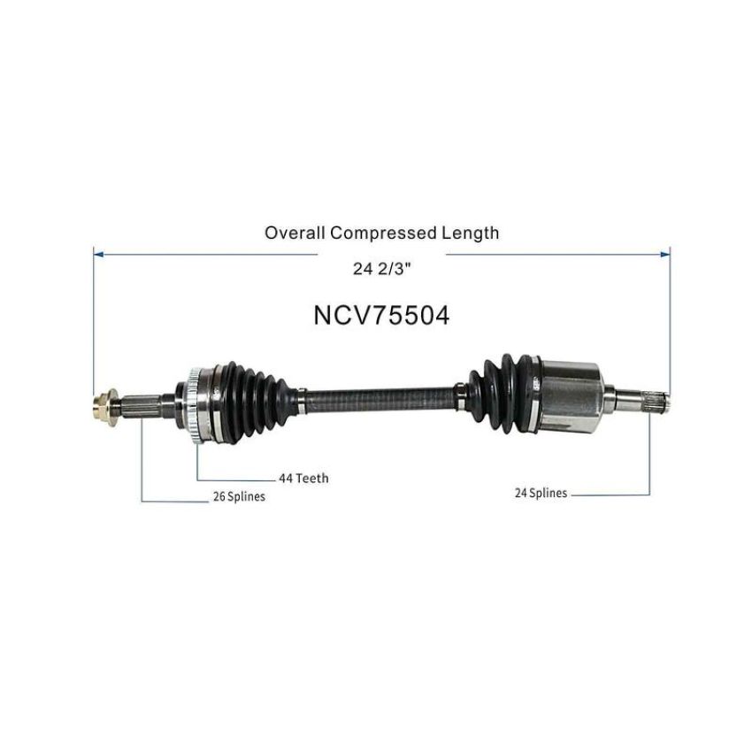 GSP NCV75504 01-04 Kia Spectra (1.8) CV Axle Assembly  - Front Left