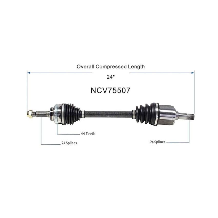 GSP NCV75507 01-05 Kia Rio CV Axle Assembly  - Front Left