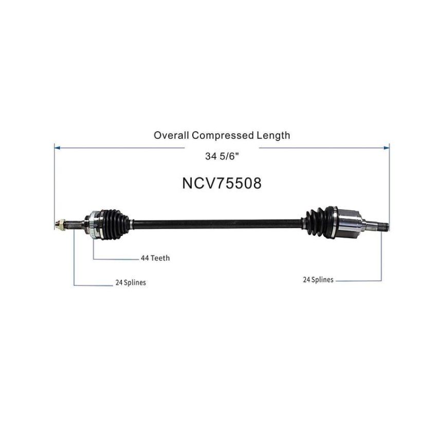 GSP NCV75508 01-05 Kia Rio CV Axle Assembly  - Front Right