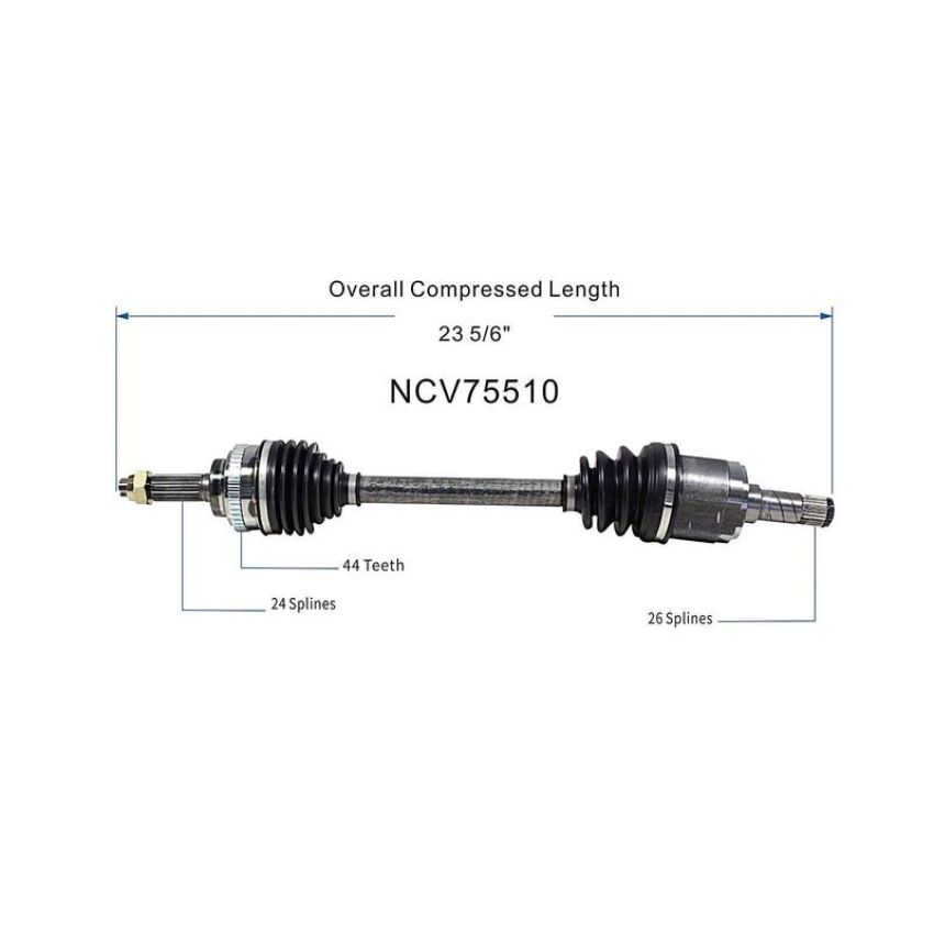 GSP NCV75510 01-05 Kia Rio CV Axle Assembly  - Front Left