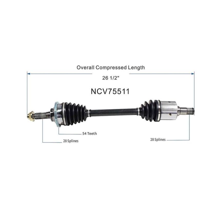 GSP NCV75511 02-05 Kia Sedona CV Axle Assembly  - Front Left