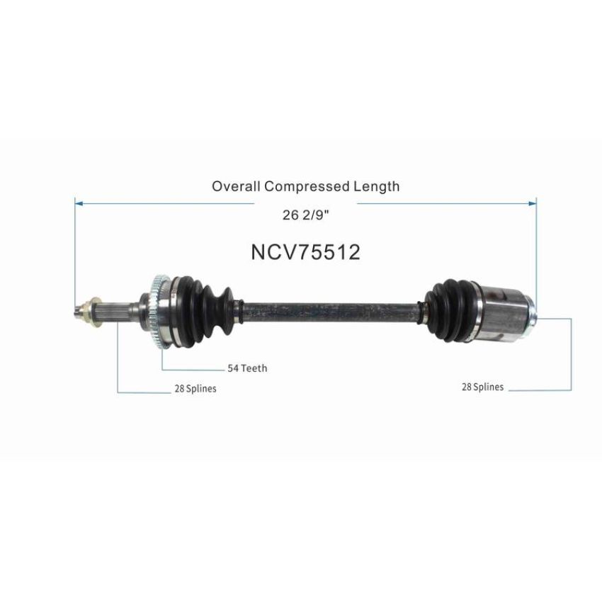 GSP NCV75512 02-05 Kia Sedona CV Axle Assembly  - Front Right