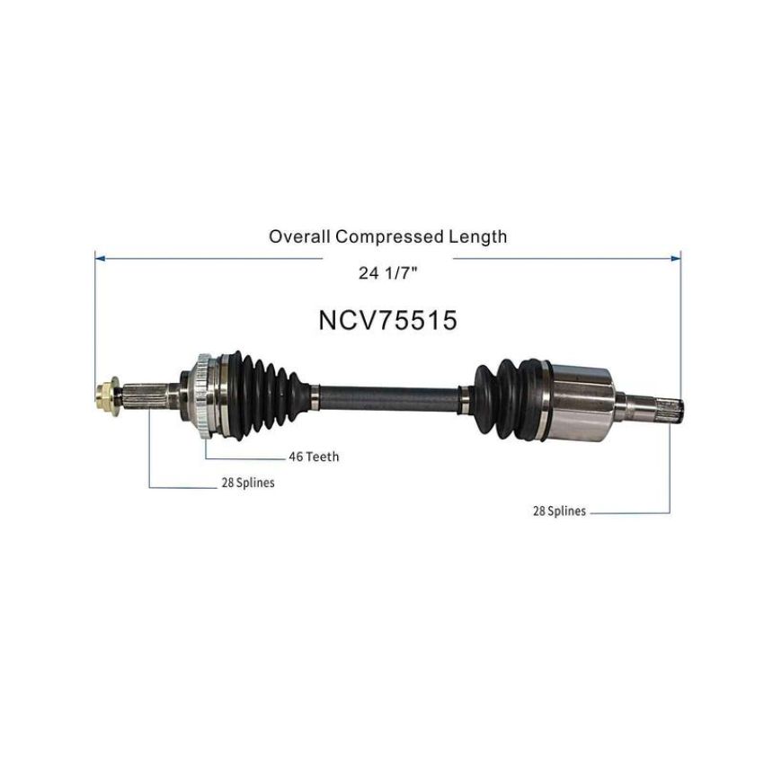 GSP NCV75515 Kia (1.8) CV Axle Assembly  - Front Left