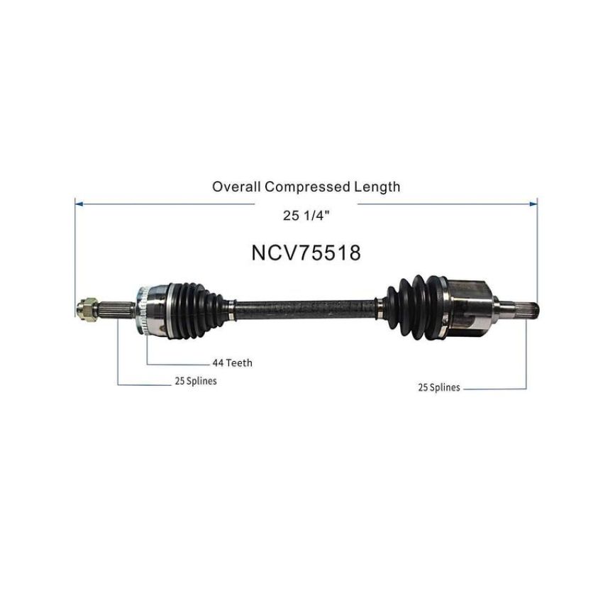 GSP NCV75518 Kia (2.0) CV Axle Assembly  - Front Left