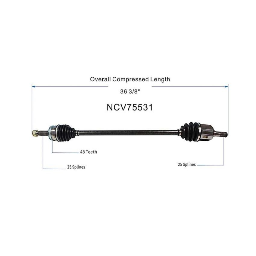 GSP NCV75531 06-11 Hyundai Accent CV Axle Assembly  - Front Right