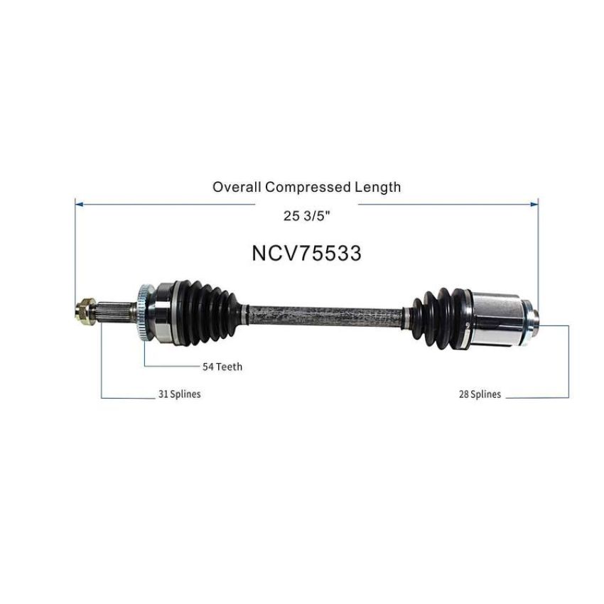 GSP NCV75533 Hyundai, Kia CV Axle Assembly  - Front Right