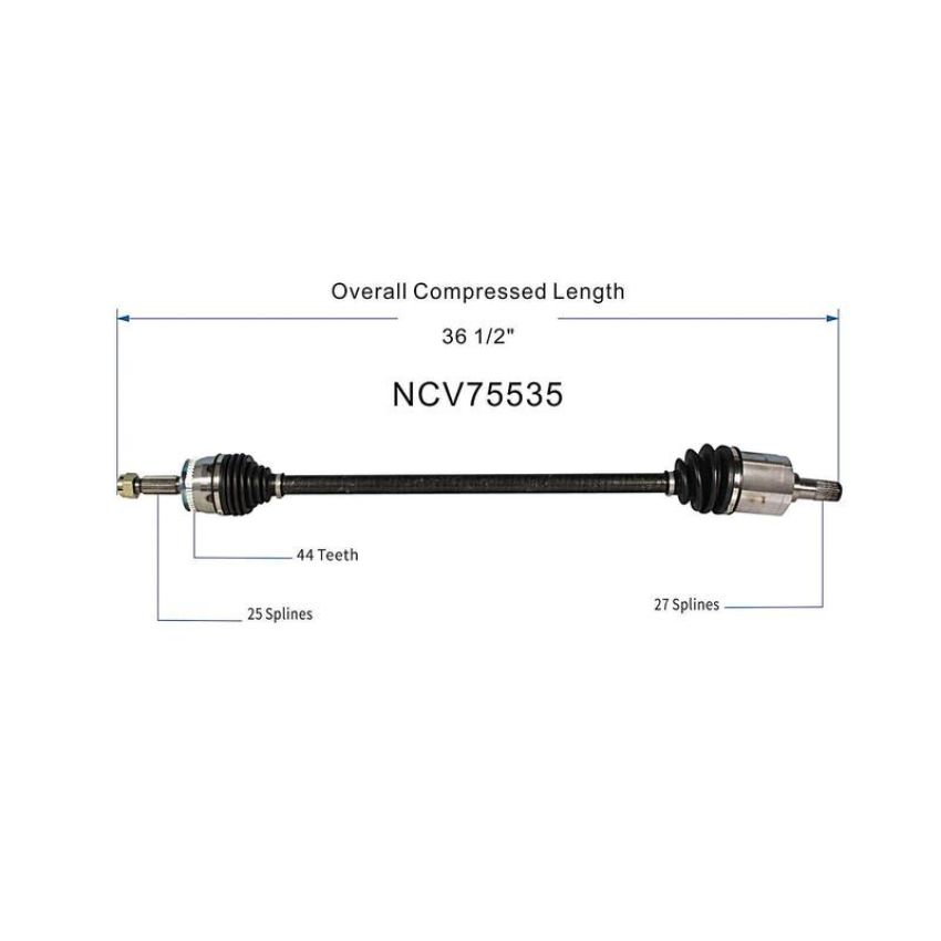 GSP NCV75535 Kia CV Axle Assembly  - Front Right