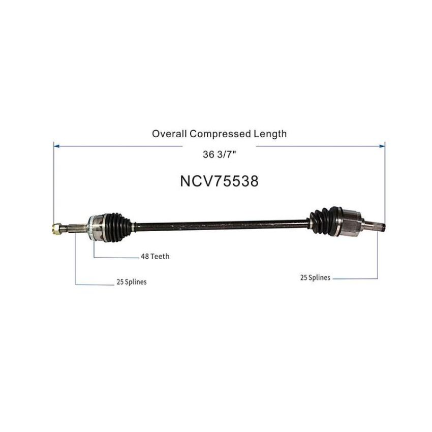 GSP NCV75538 Dodge, Hyundai, Kia CV Axle Assembly  - Front Right