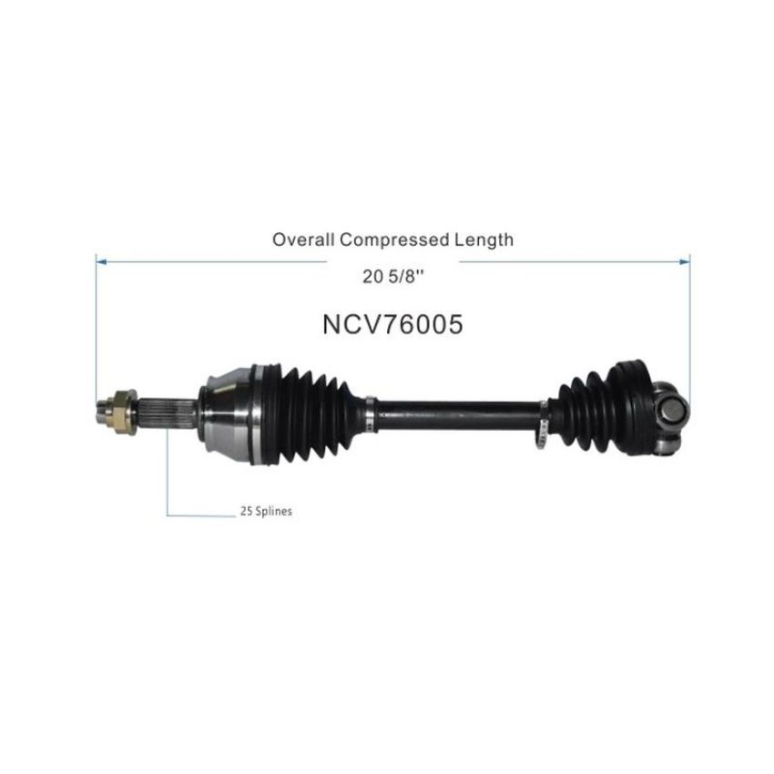 GSP NCV76005 12-17 Fiat 500 CV Axle Assembly  - Front Left