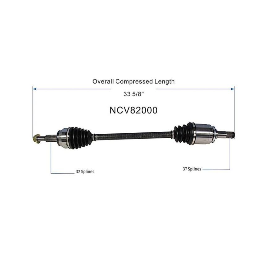 GSP NCV82000 Dodge, Jeep (3.0, 3.6, 5.7, 6.4 - AWD/RWD) CV Axle Assembly  - Rear