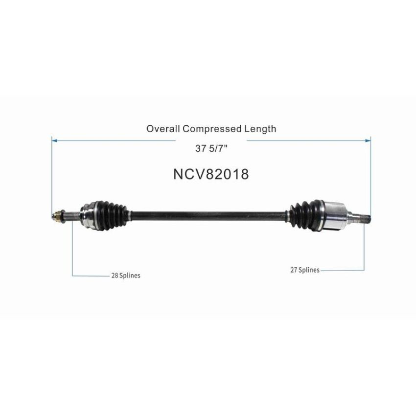GSP NCV82018 Dodge, Jeep (2.0 - 4WD/FWD) CV Axle Assembly  - Front Right