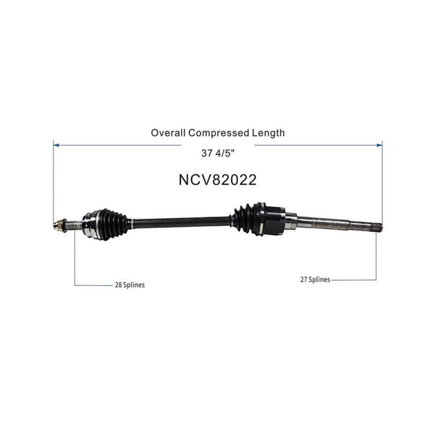 GSP NCV82022 Dodge, Jeep (2.4 - 4WD/AWD) CV Axle Assembly  - Front Right