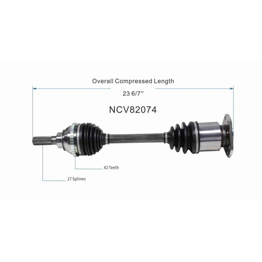 GSP NCV82074 92-01 AM General Hummer CV Axle Assembly  - Front Left