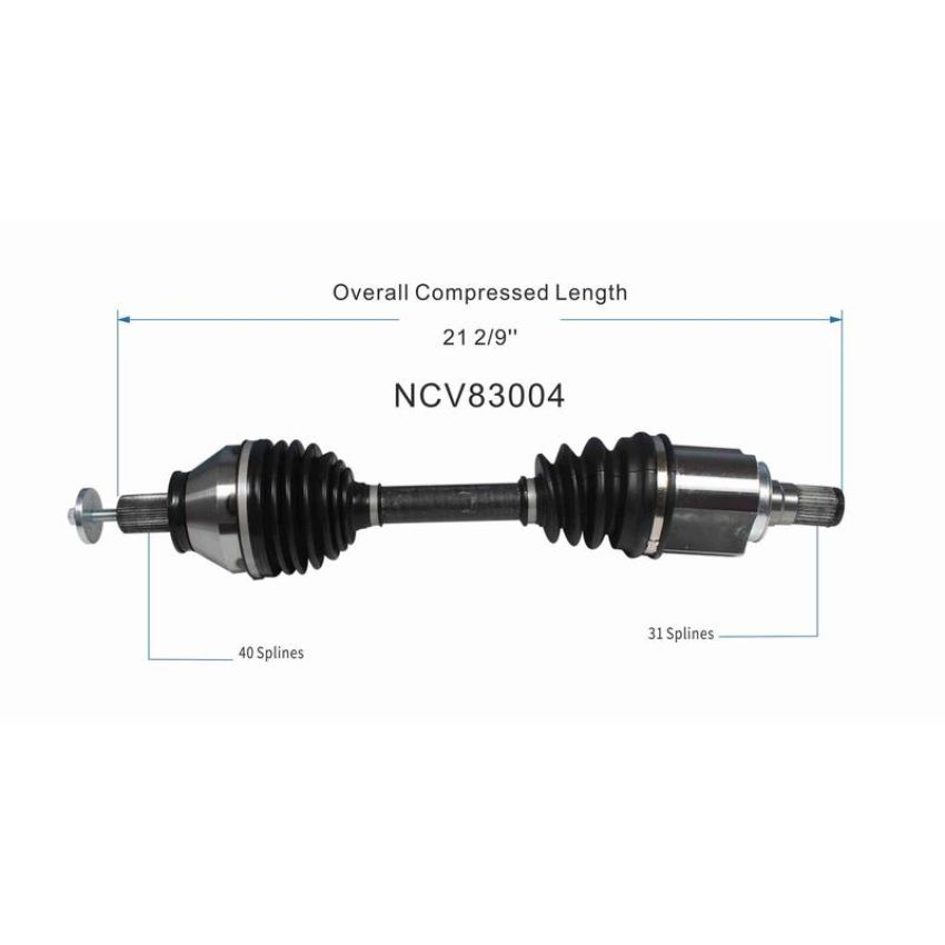 GSP NCV83004 08-12 Land Rover LR2 CV Axle Assembly  - Front Left