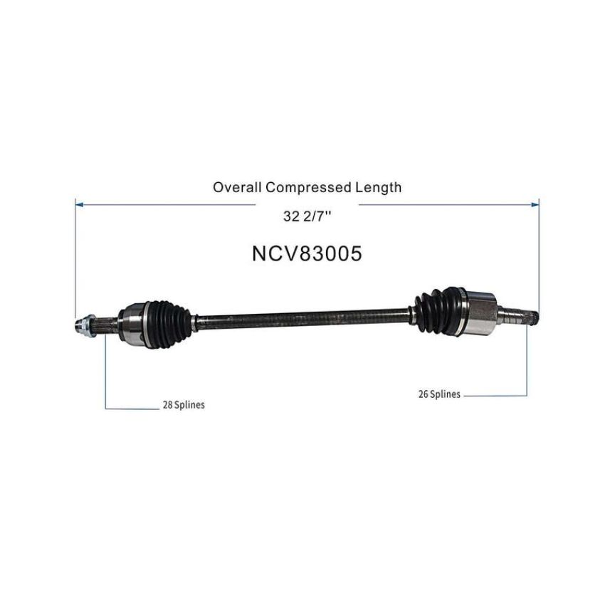 GSP NCV83005 08-10 Land Rover LR2 CV Axle Assembly  - Rear