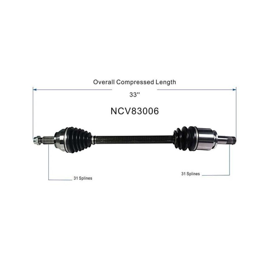GSP NCV83006 Land Rover CV Axle Assembly  - Rear Left