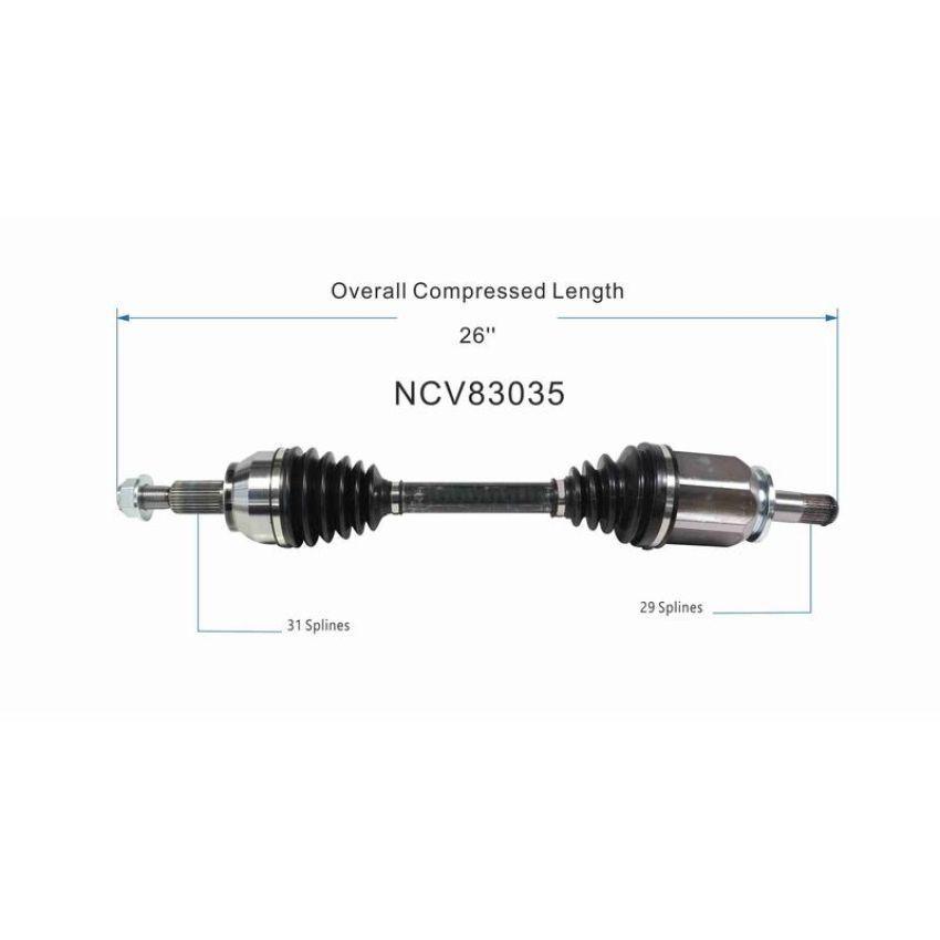 GSP NCV83035 Land Rover CV Axle Assembly  - Front Left