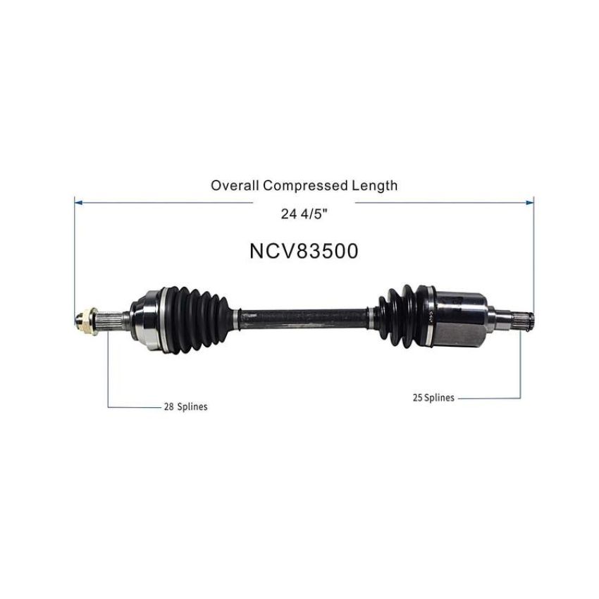GSP NCV83500 02-05 Land Rover Freelander CV Axle Assembly  - Front Left