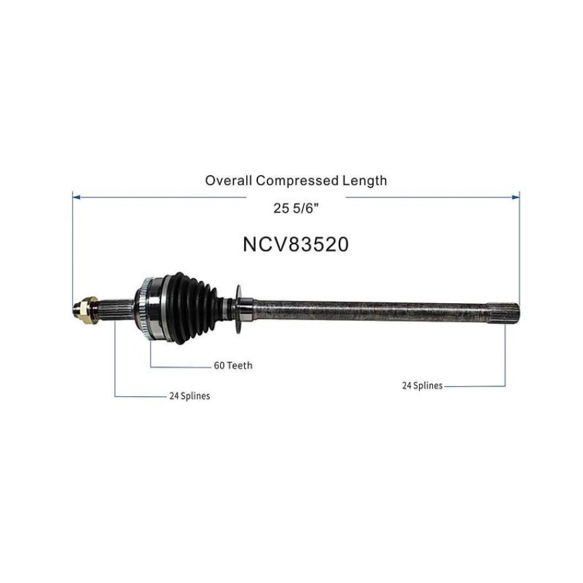 GSP NCV83520 95-98 Land Rover Range Rover SE CV Axle Assembly  - Front Left
