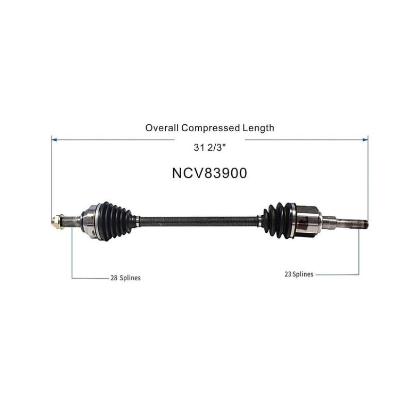 GSP NCV83900 02-05 Land Rover Freelander CV Axle Assembly  - Rear