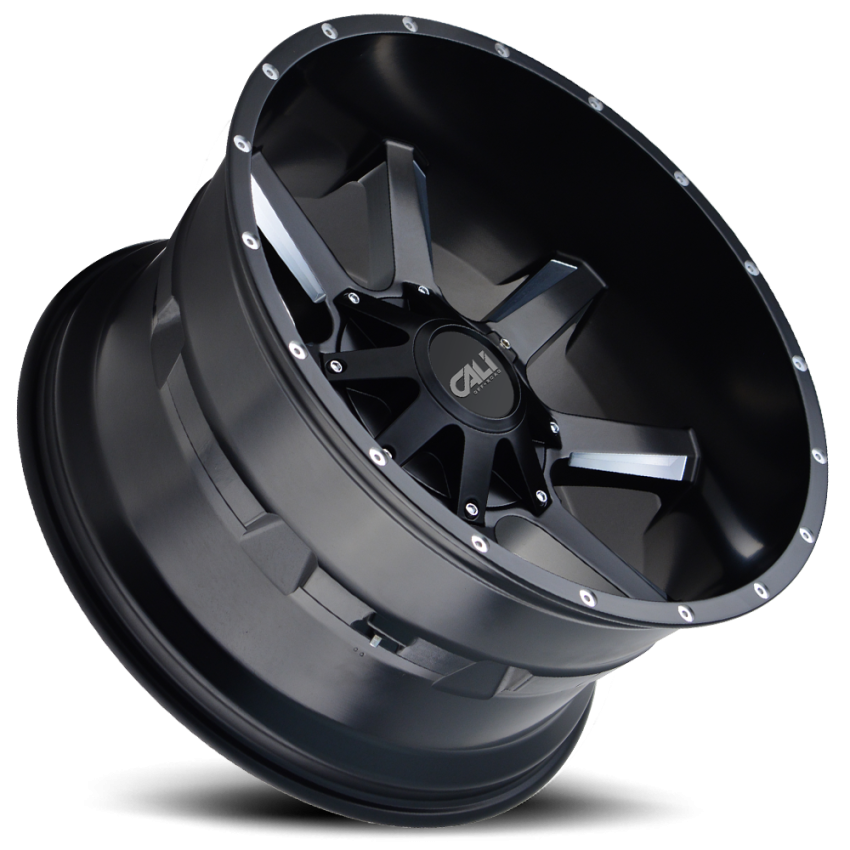 Cast Aluminum Wheels Busted 9100 SB 20x9 Milled Spokes Satin Black 6 On 135/6 On139.7 Bolt Pattern 0 Offset Cali Offroad Wheels