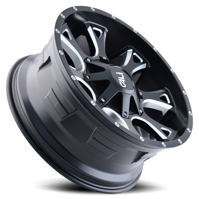 Cast Aluminum Wheels Anarchy 9103 SB 20x12 Milled Spokes Satin Black 8 On 165.1/8 On170 Bolt Pattern -44 Offset Cali Offroad Wheels