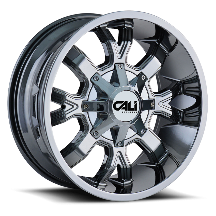Cast Aluminum Wheels Dirty 9104 CH 20x10 Chrome 8 On 165.1/8 On170 Bolt Pattern -19 Offset Cali Offroad Wheels