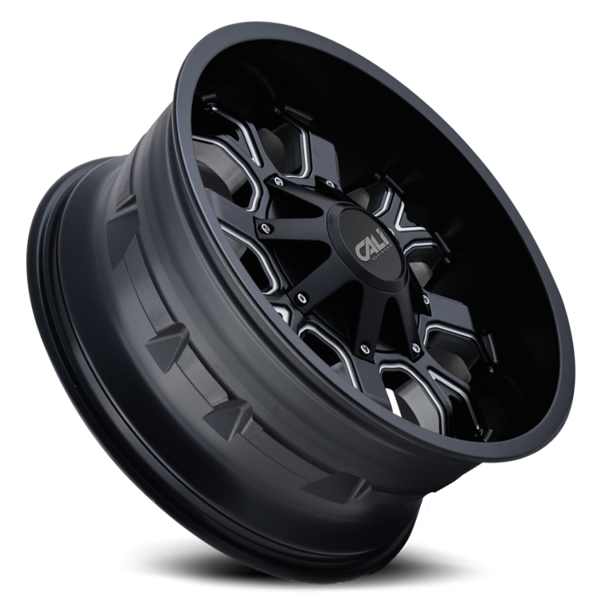 Cast Aluminum Wheels Dirty 9104 SB 20x10 Milled Spokes Satin Black 8 On 180 Bolt Pattern -19 Offset Cali Offroad Wheels