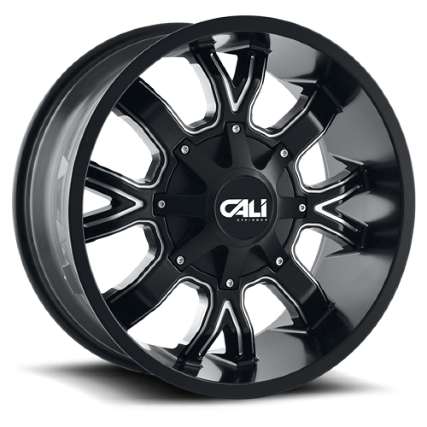 Cast Aluminum Wheels Dirty 9104 SB 20x9 Milled Spokes Satin Black 8 On 165.1/8 On170 Bolt Pattern 18 Offset Cali Offroad Wheels
