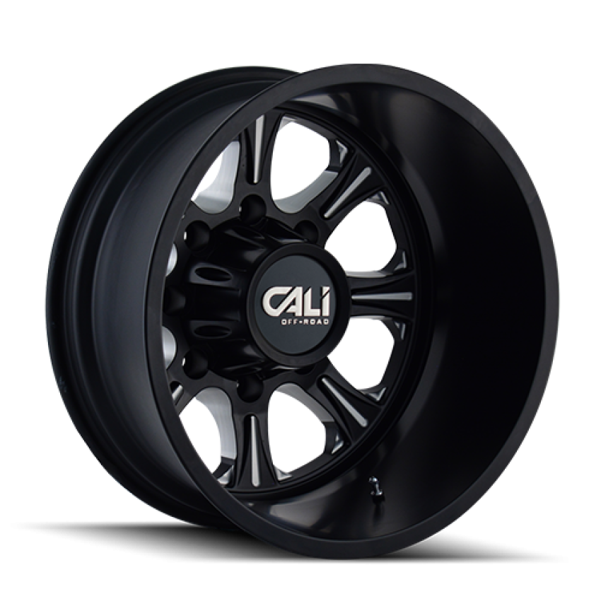 Dually Wheels Brutal Dually 9105 BK-M 22x8.25 Black 8 On 200 Bolt Pattern -180 Offset Cali Offroad Wheels