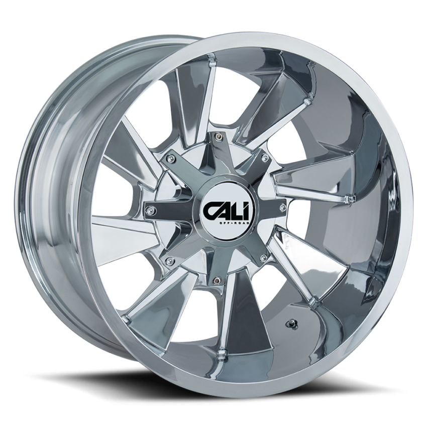 Cast Aluminum Wheels Distorted 9106 CH 20x10 Chrome 5 On 127/5 On139.7 Bolt Pattern -19 Offset Cali Offroad Wheels