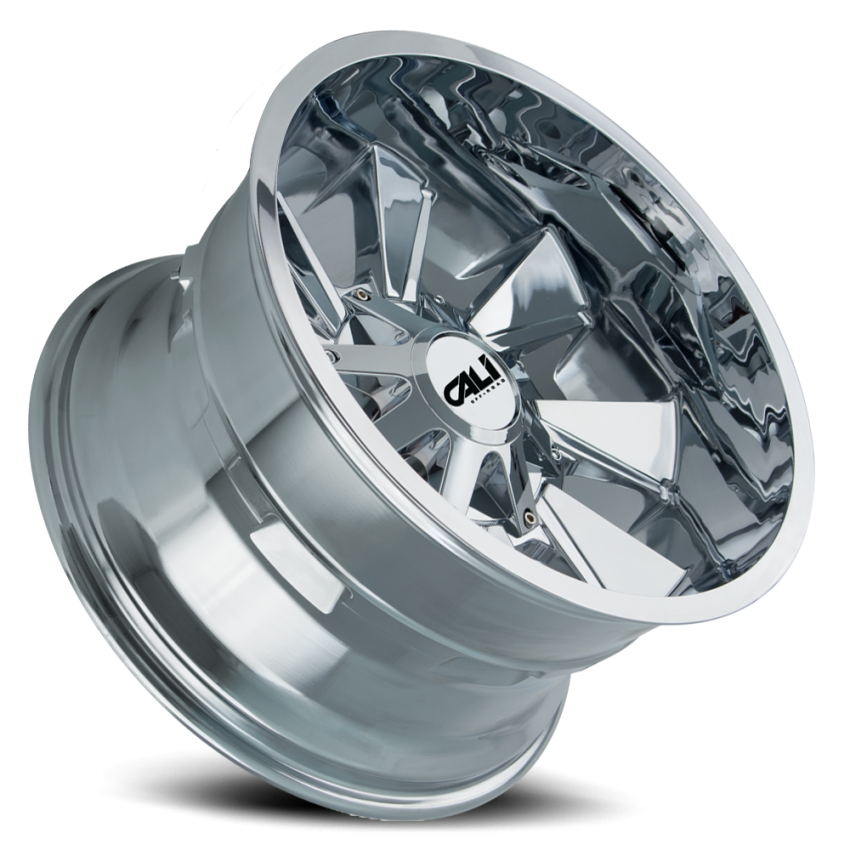 Cast Aluminum Wheels Distorted 9106 CH 20x9 Chrome 8 On 165.1/8 On170 Bolt Pattern 0 Offset Cali Offroad Wheels
