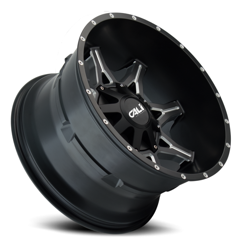Cast Aluminum Wheels Obnoxious 9107 SB 20x10 Milled Spokes Satin Black 8 On 180 Bolt Pattern -19 Offset Cali Offroad Wheels