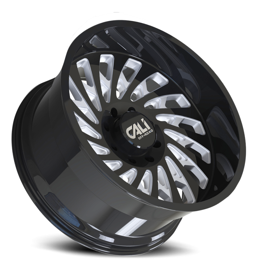 Cast Aluminum Wheels Switchback 9108 GB 20x10 Milled Spokes Gloss Black 8 On 170 Bolt Pattern -25 Offset Cali Offroad Wheels