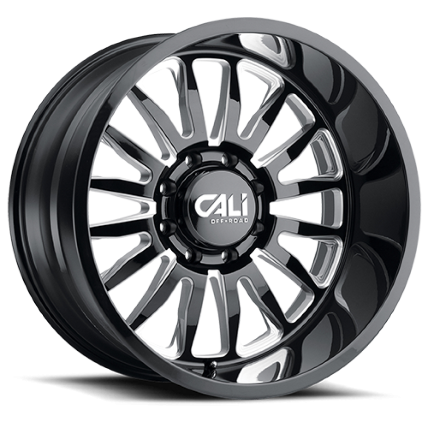 Cast Aluminum Wheels Summit 9110 GB-M 20x10 Milled Spokes Gloss Black 8 On 170 Bolt Pattern -25 Offset Cali Offroad Wheels