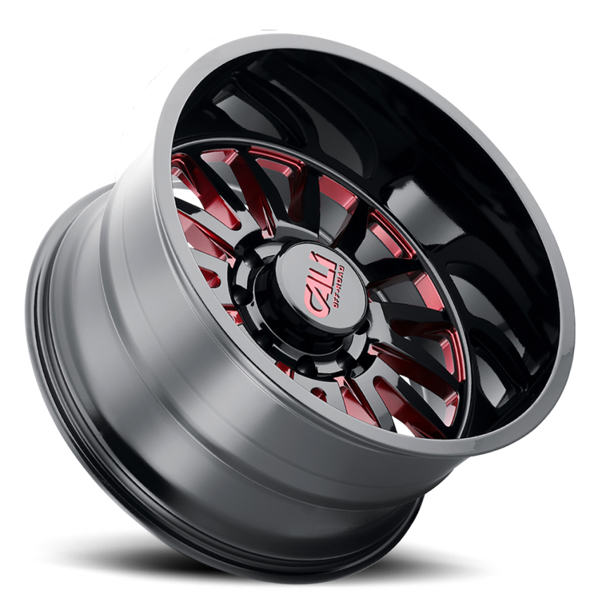 Cast Aluminum Wheels Summit 9110 GB-RD 24x14 Red Milled Spokes Gloss Black 8 On 180 Bolt Pattern -76 Offset Cali Offroad Wheels