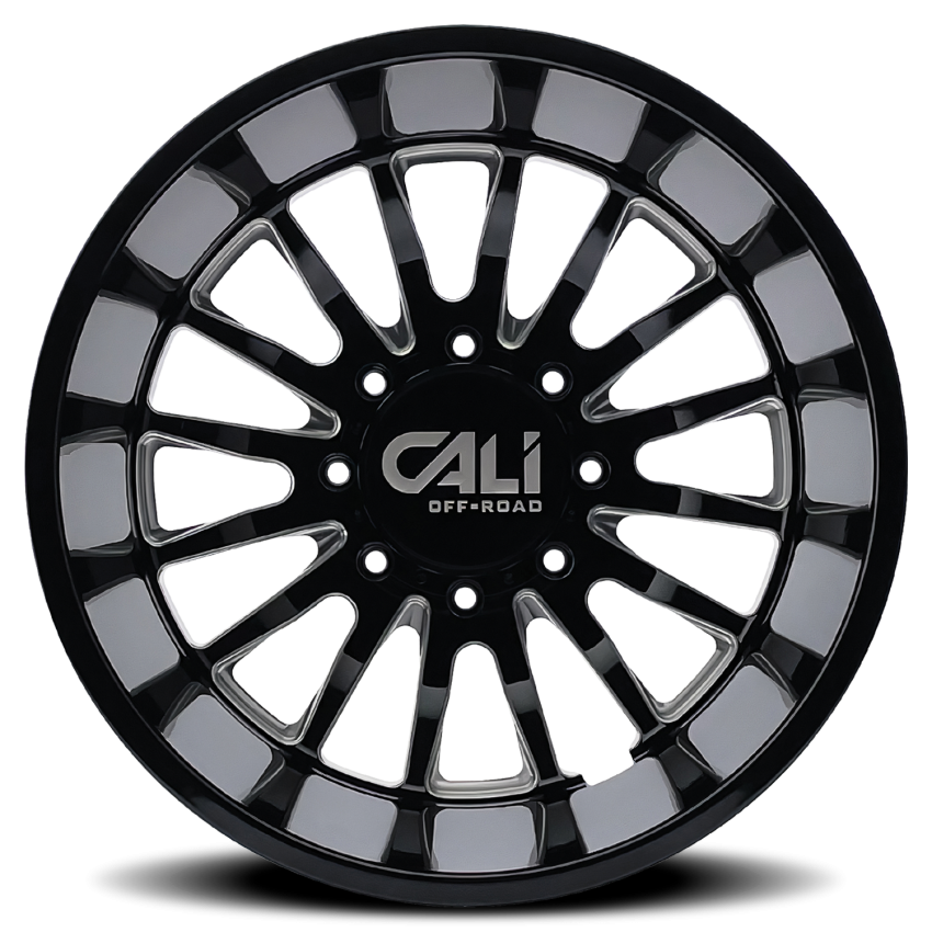 Dually Wheels Summit Dually 9110D GB 20x8.25 Milled Spokes Gloss Black 8 On 210 Bolt Pattern -232 Offset Cali Offroad Wheels