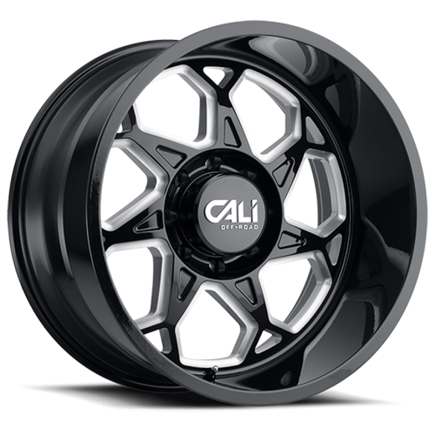Cast Aluminum Wheels Sevenfold 9111 GB 20x10 Milled Spokes Gloss Black 8 On 170 Bolt Pattern -25 Offset Cali Offroad Wheels
