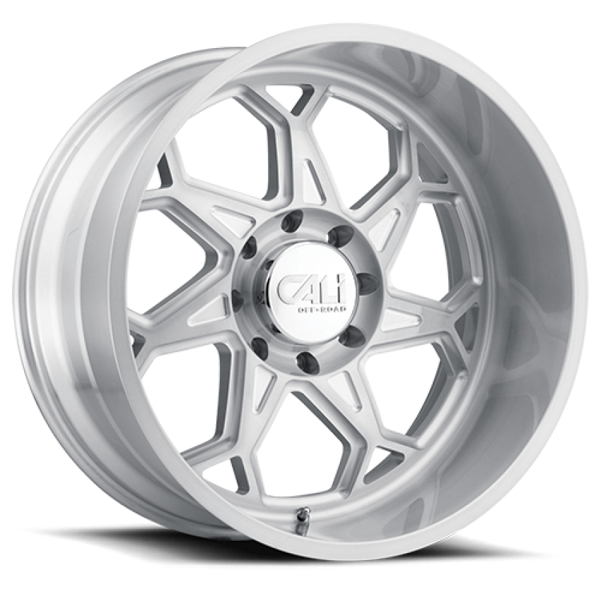 Cast Aluminum Wheels Sevenfold 9111 SL 20x9 Brushed Brushed Silver 6 On 139.7 Bolt Pattern 0 Offset Cali Offroad Wheels