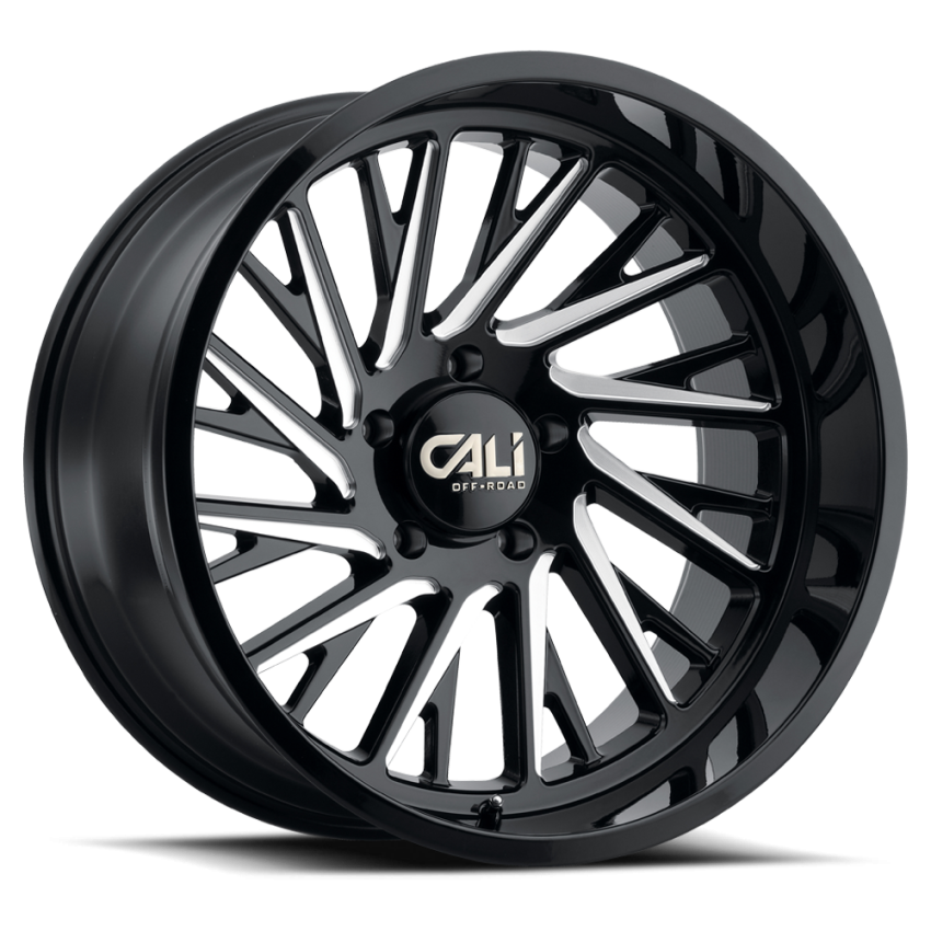 Cast Aluminum Wheels Purge 9114 GB 20x12 Milled Gloss Black 6 On 139.7 Bolt Pattern -51 Offset Cali Offroad Wheels