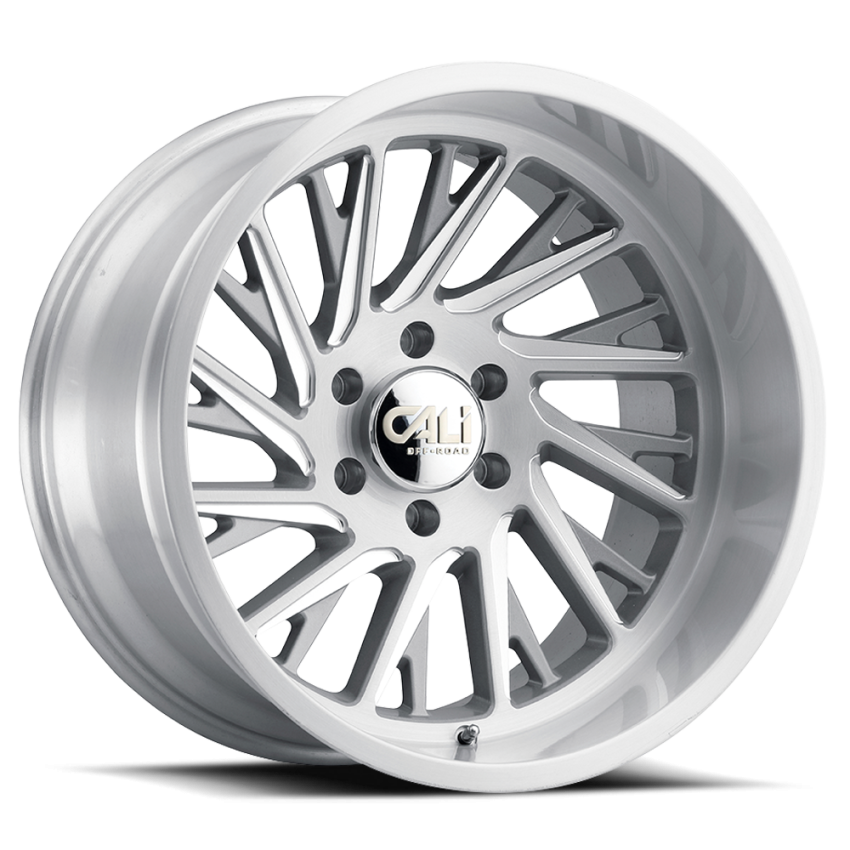 Cast Aluminum Wheels Purge 9114 SL 24x14 Brushed Brushed Silver 8 On 165.1 Bolt Pattern -76 Offset Cali Offroad Wheels