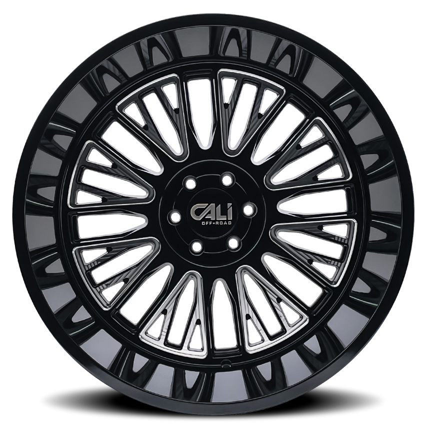 Cast Aluminum Wheels Vertex 9116 BM 22x12 Milled Gloss Black 8 On 165.1 Bolt Pattern -44 Offset Cali Offroad Wheels