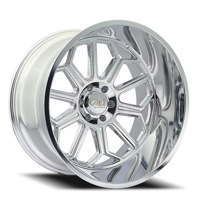 Cast Aluminum Wheels Auburn 9117 PO 20x10 Milled Spokes Polished 8 On 180 Bolt Pattern -25 Offset Cali Offroad Wheels