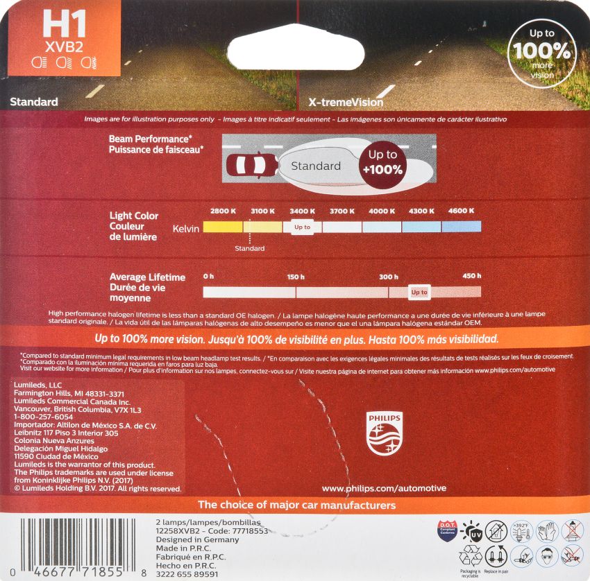 Philips H1XVB2 Philips X-tremeVision Headlight H1