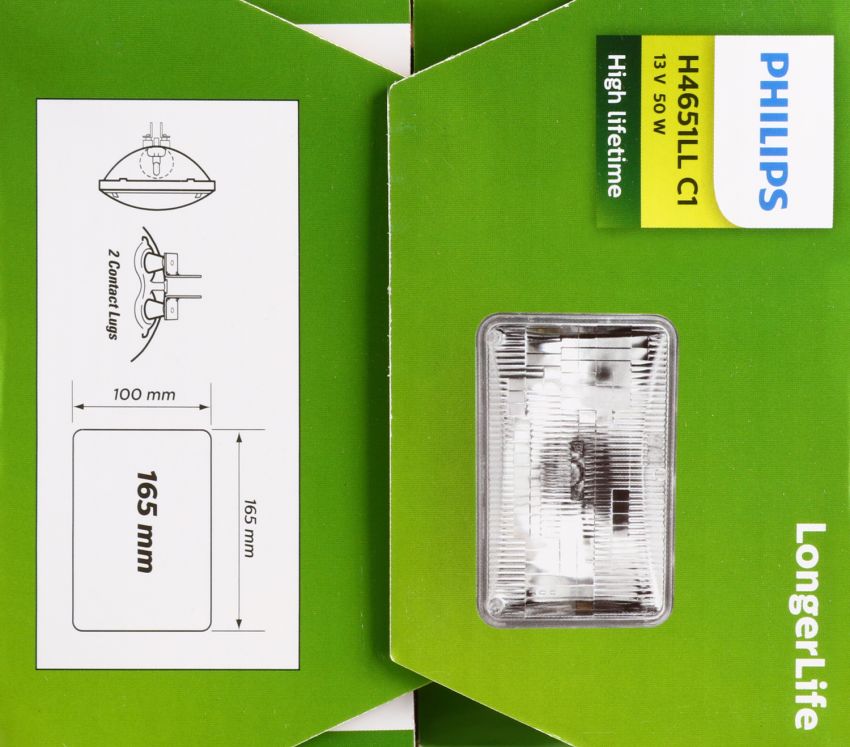 Philips H4651LLC1 Philips LongerLife Sealed Beam H4651LL
