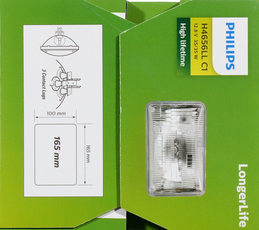 Philips H4656LLC1 Philips LongerLife Sealed Beam H4656LL