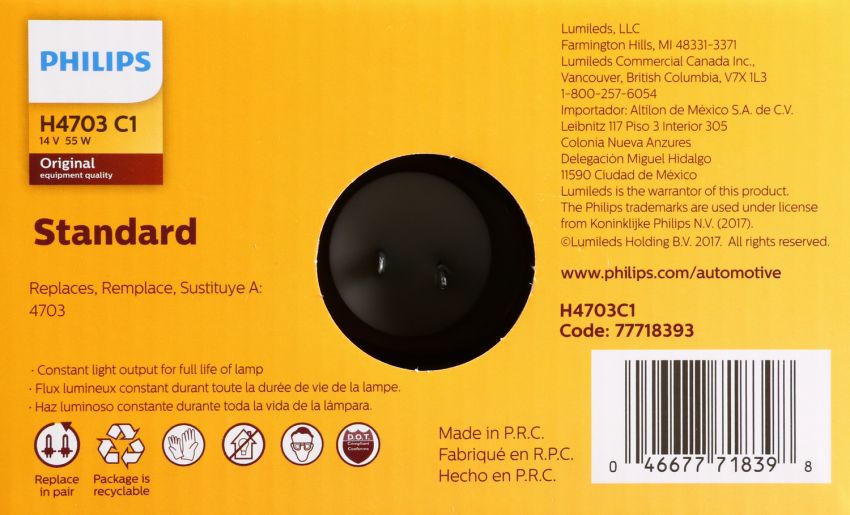 Philips H4703C1 Philips Standard Sealed Beam H4703