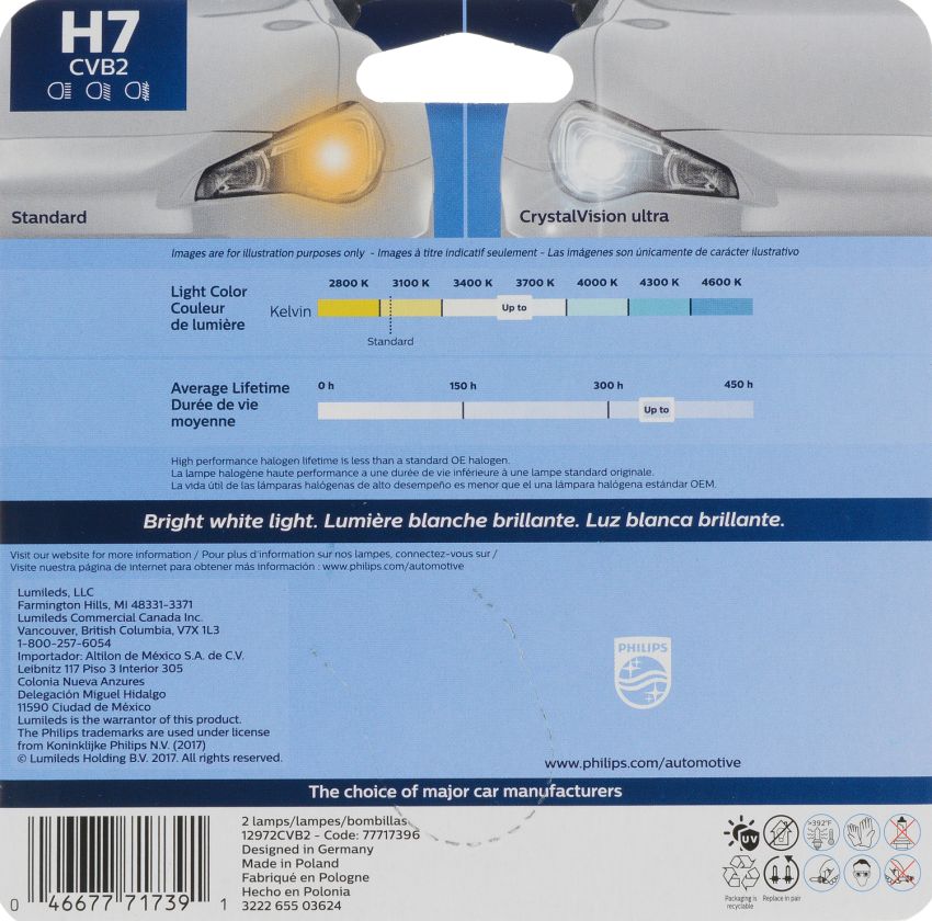 Philips H7CVB2 Philips CrystalVision ultra Headlight H7