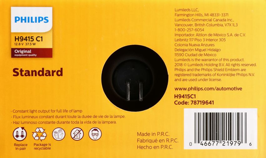 Philips H9415C1 Philips Standard Sealed Beam H9415